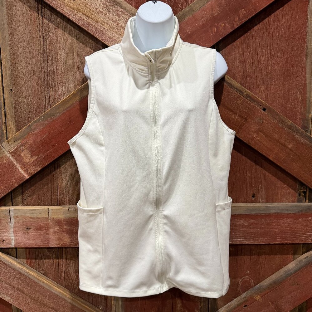 Eddie Bauer Laney Vest Women XL Off White 4 Way Stretch Perfect Fit Outdoor Golf